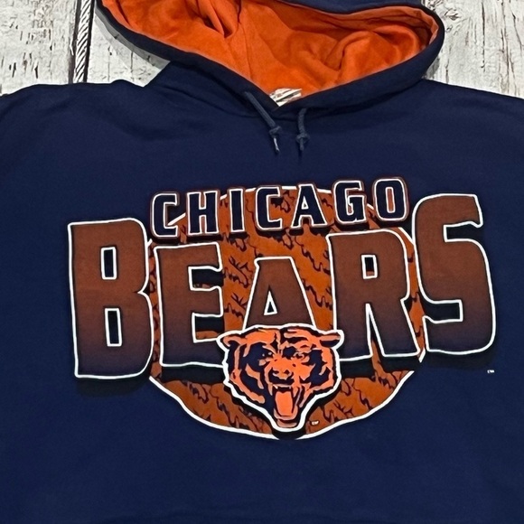 Vintage Chicago Bears NFL Football Hoodie 1990s Sports Jumper Sweatshirt - Picture 3 of 4